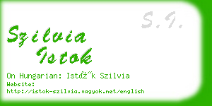 szilvia istok business card